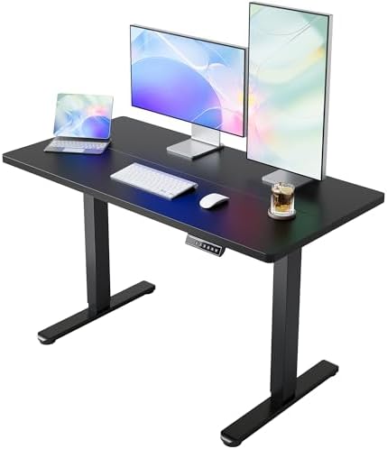 HUANUO 43x24 Inch Electric Standing Desk, Height Adjustable, Black by HUANUO
