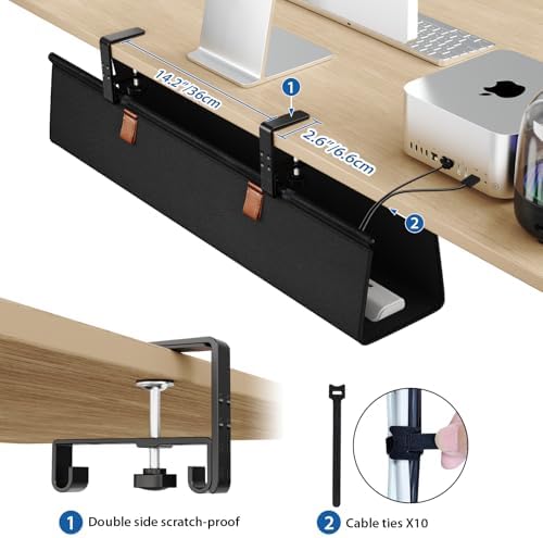 Zilink Under Desk Management Tray Desk Cable Organizer 30 inch, Black - Image 4