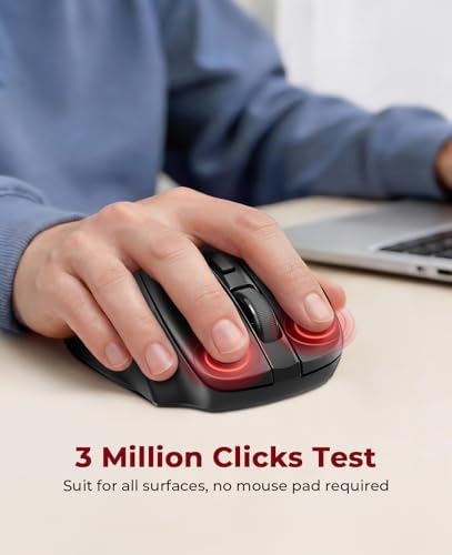Redragon Wireless Mouse BT5.0/3.0 & 2.4G, 6 Buttons, 5 Level 4000DPI Bluetooth Mouse, 18 Months Battery, Portable Optical Computer Mice for Laptop, PC, Chromebook, Windows, Mac-Black - Image 7