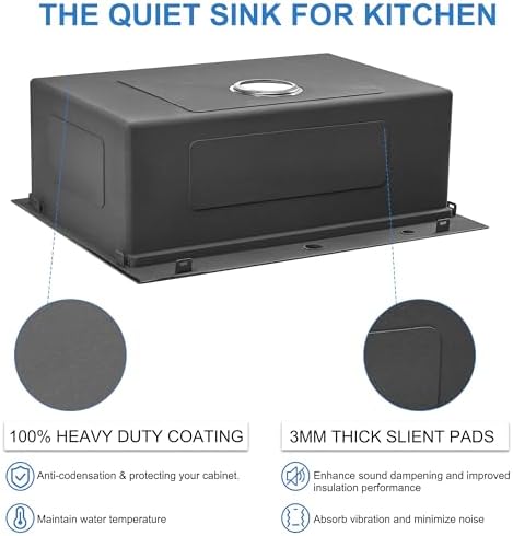 28x22 Black Drop in Workstation Kitchen Sink, Scamall 28x22x10 In 16 Gauge Black Stainless Steel Kitchen Sink with Workstation Topmount Single Bowl Sink Deep with Accessories - Image 7