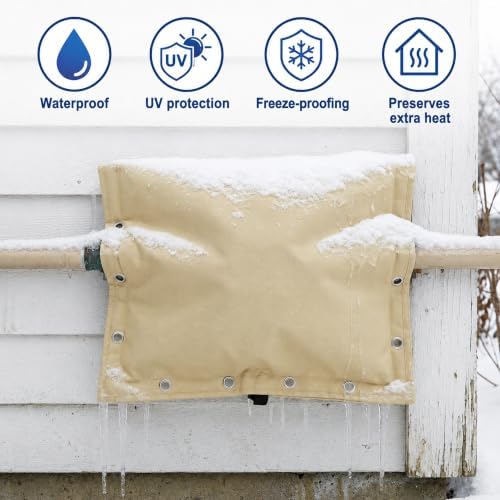 30"W x 24"H 3-Way Opening Backflow Preventer Insulation Cover (5°F), Beige - Image 7