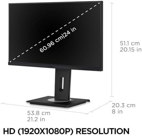 ViewSonic VG245 24 Inch 1080p Computer Monitor, IPS, 60W USB C for Surface - Image 6