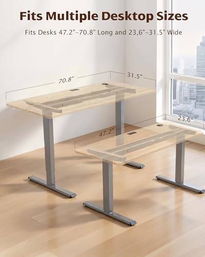 TOPSKY Dual Motor Standing Desk Frame, 225 lbs Capacity, Gray - Image 2