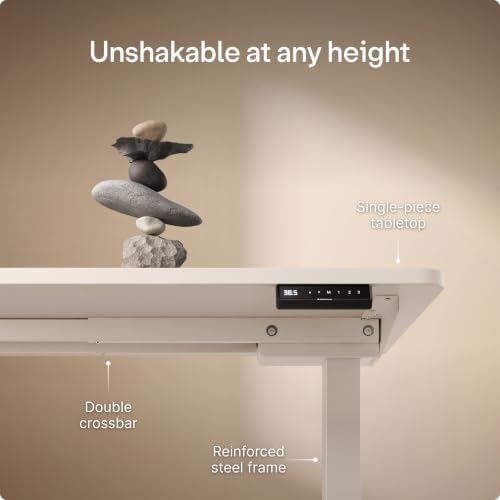 Desktronic HomePro Standing Desk 80x30 — Made in Europe, Ergonomic Sit Stand Home Office Desk, Electric Height Adjustable, Dual Motor, USB & USB-C Charging, Wobble-Free, Touchscreen, 3 Memory Presets - Image 3