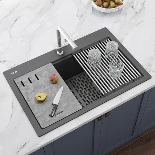 Ruvati 33-in Urban Gray Granite Workstation Drop-in Sink - RVG1302UG - Image 2