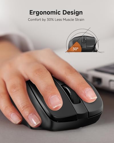 Redragon Wireless Mouse for Laptop, 2.4G Optical Computer Mouse 5-Level 4000DPI, Office Cordless USB Mice, 6 Buttons, 18 Months Battery, Portable for PC, Chromebook, Wins, Mac, Small to Medium Hand - Image 3