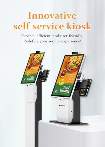 Portable Payment Terminal Self Service Kiosk, Digital Signage Display, FHD 15.6'' Touch-screen, for Fast Food Restaurant/Self-Ordering/Advertising/Beauty/Retail Store/Cafe/Bar(15.6'', Tabletop) - Image 2