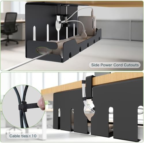 KEEGH Under Desk Cable Management Tray 16 in, Cable Organizer Tray, Black - Image 6