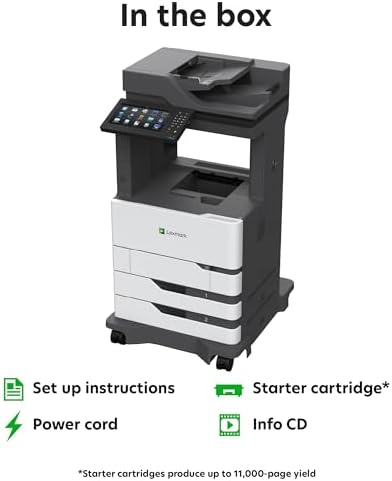 Lexmark MX822ade Monochrome Laser, Integrated Duplex (2-sided printing), 10-inch color touch screen, Energy Star, Print Speed: Up to 55 ppm, Recommended Monthly Page Volume: 3000-50000 pages (25B2000) - Image 6