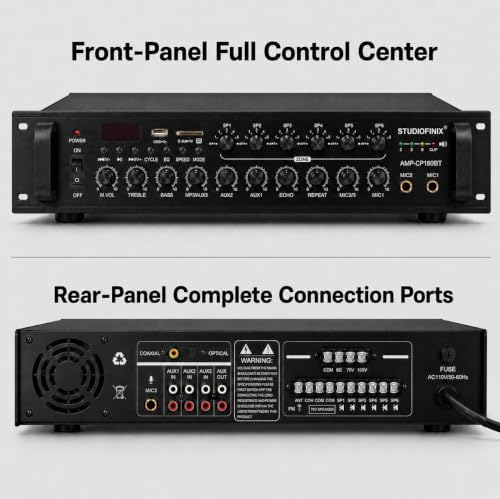 STUDIOFINIX 6" 70V Ceiling Speaker System with 6-Zone Amplifier Commercial - Image 2