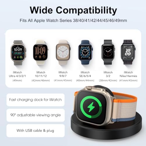 Upgraded for Apple Watch Charger,Portable Magnetic Fast Charging Dock - Image 5