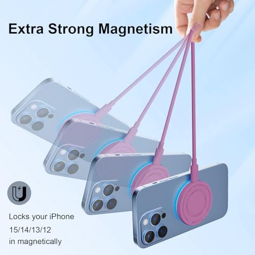 MagSafe Charger 2 Pack 15W Magnetic Wireless Charger Fast Charging Pad Compatible with iPhone 17/16/15/14/13/12 Series & AirPods 4/3/2/Pro Magnetic MagSafe Charging Pad with Dual Ports-Purple - Image 5