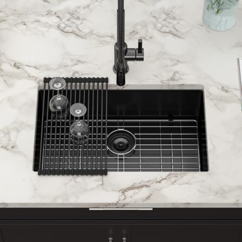 28 Inch Matte Black Undermount Kitchen Sink - Image 3
