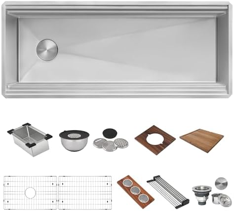 Ruvati 45-in Stainless Two-Tier Undermount Workstation Sink - RVH6333ST - Image 4