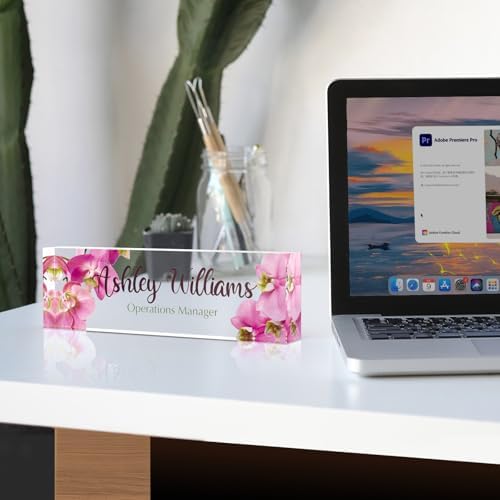 Personalized Acrylic Office Desk Name Plate with Name and Title Printing - Image 2