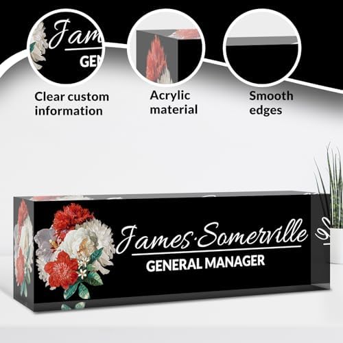 Desk Name Plate Personalized, Custom Name Plate for Desk, Acrylic Desktop Accessories, Office Gift & Decor for Women Men, Teacher Nurse Boss Employee Appreciation Gifts - Image 3