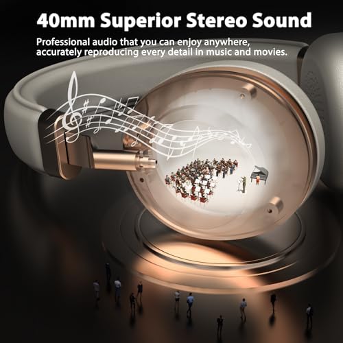Wireless Headset with Mic for Work, Bluetooth Headset with Noise Cancelling Microphone, On Ear Wireless Headphones with USB Dongle & Mute Function for Work from Home Computer Office Teams Call Center - Image 4