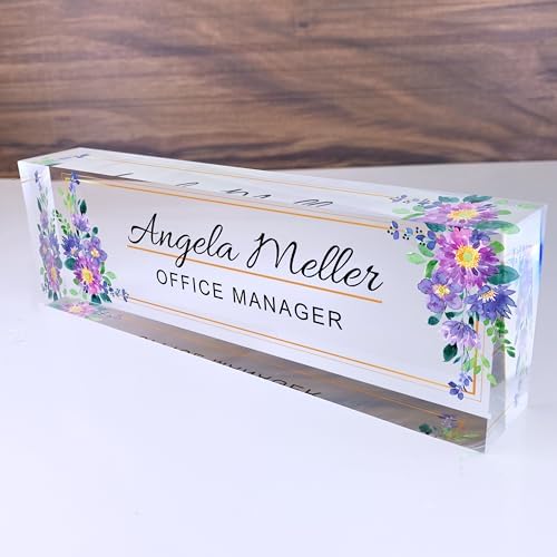 Artblox Personalized Acrylic Desk Name Plate, Modern Style, Office Professional Use - Image 2