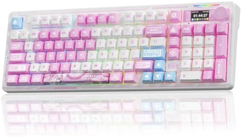 LINGBAO K98 PRO Anime Mechanical Wireless Gaming Keyboard with Screen Knob by CORBOBO