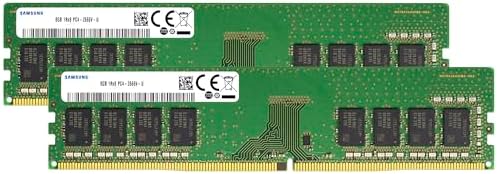 Samsung 16GB (2x8GB) DDR4 2666MHz PC4-21300 (PC4-2666V) CL19 UDIMM 1Rx8 Single Rank 1.2V Non-ECC DIMM 288-Pin Desktop PC RAM Memory by Unknown