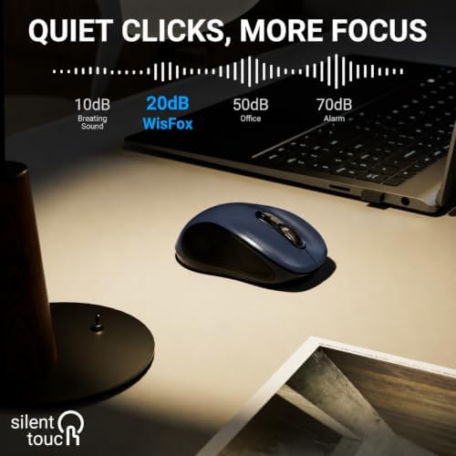 WisFox 2.4GHz Wireless Mouse for Laptop, Ergonomic 6-Button, Matt Gray - Image 4