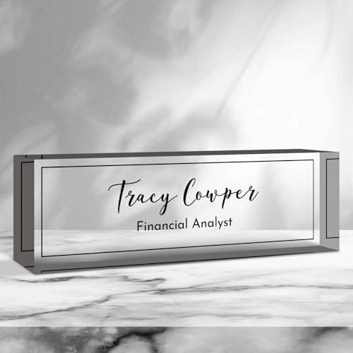 Desk Name Plate Personalized, Custom Name Plate for Desk, Acrylic Desktop Accessories, Office Gift & Decor for Women Men, Teacher Nurse Boss Employee Appreciation Gifts by PersonalizedGifts