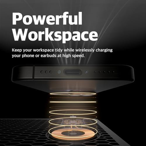 POUT H3 Wireless Charging Mouse Pad – Qi-Enabled Fast Charger Built into Sleek Desk Mat, Compatible with Phones, Earbuds & More(Latte Cream) - Image 4