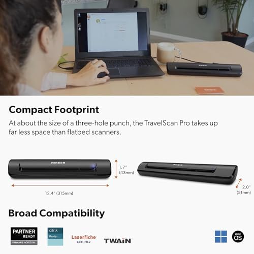 Ambir TravelScan Pro 600 (PS600-AS) Simplex Document Scanner and Card Scanner - Image 6