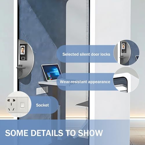 Outdoor Office Pod Booth with Audio Privacy - Portable Soundproof Boooth with White Exquisite Design,Sound Room with Light,Ventilation,Socket for Study,Singing Room,Telephone Booth (40.15") - Image 6