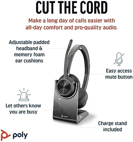 POLY Voyager 4320 UC | Bluetooth Wireless Headset with Noise-Canceling Mic - Image 2