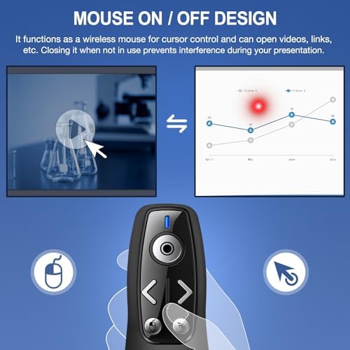 Air Mouse 2-in-1 USB Type C Presentation Clicker Wireless Presenter Remote for PowerPoint, Powerpoint Clicker with Volume Control PowerPoint Slide Advancer for Mac, Computer, Laptop - Image 3