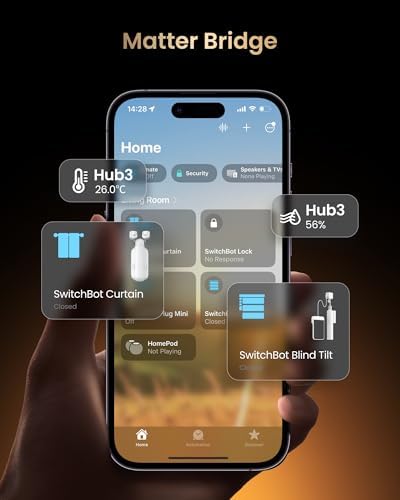 SwitchBot Hub 3 (3rd Gen), Smart Home Hub with 2.4" IPS Screen & Knob Control, WiFi Thermometer Hygrometer, IR Remote (Matter/Bluetooth 200m), Alexa/Google/Apple Home Compatible - Image 3