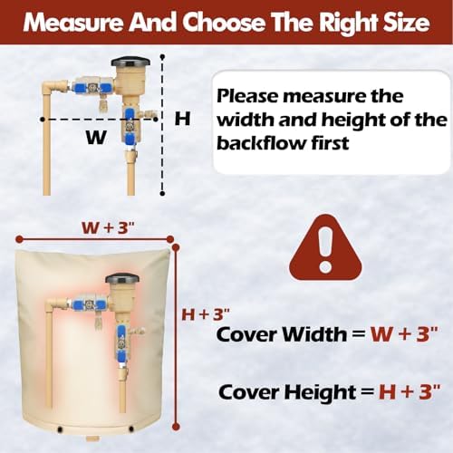SUNICO Sprinkler Covers for Outside Valve-5°F,Winter Insulate,24x26in,Beige - Image 2