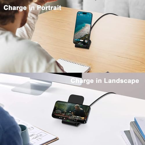 15W Wireless Charger Stand Fast Charging Desk Wireless Charging Station - Image 5