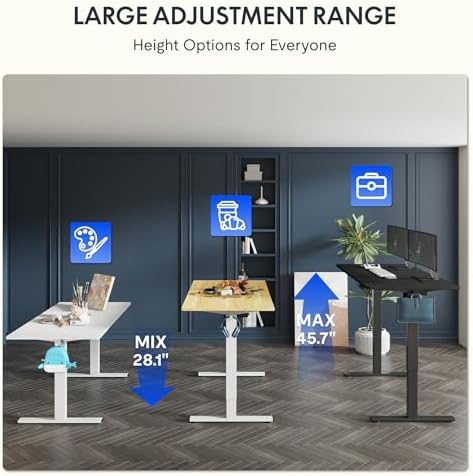 FLEXISPOT 48"x24" Electric Standing Desk, Black - Image 4
