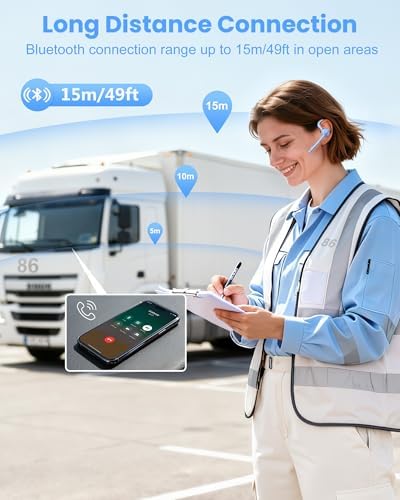 Bluetooth Headset,72H Work Single-Ear Wireless Earpiece for Cell Phone Call - Image 6