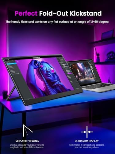 UPERFECT 17.3'' 4K Portable Monitor QLED, 600 Nits 150% sRGB 3840*2160 UHD - Image 5