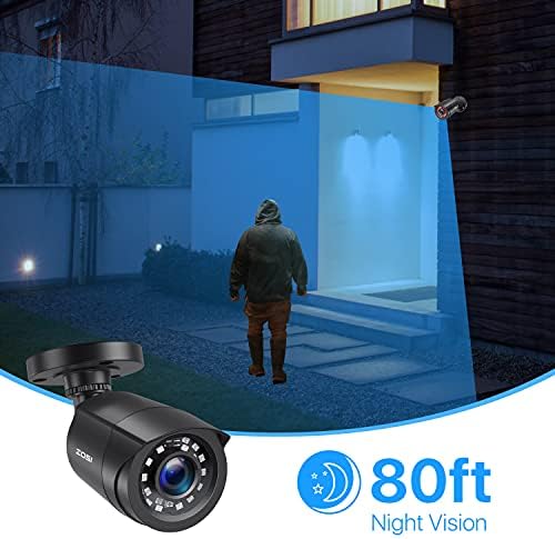ZOSI 4 Pack 1080P HD TVI Wired Security Cameras, Outdoor Indoor Bullet Cam - Image 5