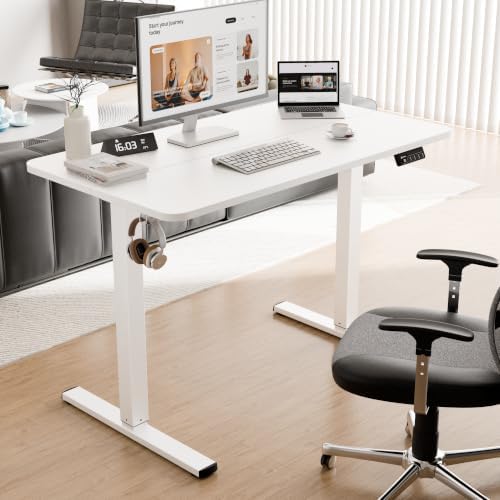 43"x24" Standing Desk,Height Adjustable Sit-Stand Desk Home Office, White - Image 2