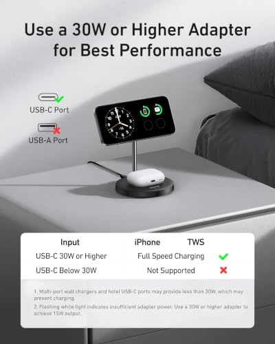 Anker MagGo 2-in-1 MagSafe Compatible Qi2 15W Wireless Charging Stand - Image 3