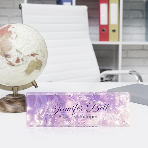 Personalized Name Plates for Office - Gifts for Teacher, Boss, Employee Appreciation - Office Desk Decor (Fancy Purple) - Image 6