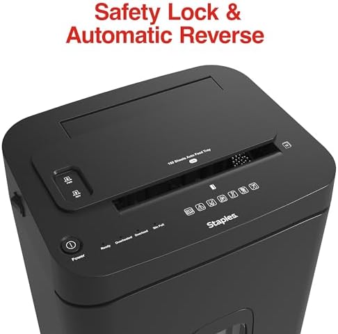 Staples 150-Sheet Micro-Cut Paper Shredder, Autofeed, Anti-Jam, Black - Image 6