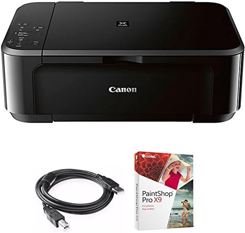 Canon Pixma MG3620 Wireless All-in-One Photo Inkjet Multifunction Printer (0515C002) Bundle with High Speed 6-Foot USB Printer Cable and Corel Paintshop Pro (Digital Download) by Unknown