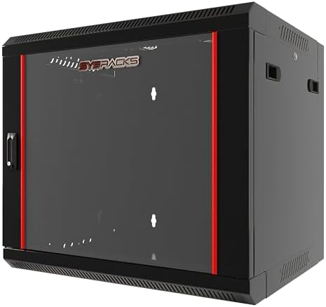 9U Wall Mount Home Lab Server Rack – 19" Locking Network Cabinet, 18" Deep Empty Rack Enclosure for Routers, NAS, Switches and Home Network Equipment by SYSRACKS