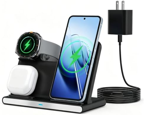 3 in1 Wireless Charger Fast Charging Stand 15W Foldable Phone Charger Stand by Unknown