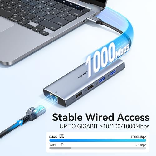 USB C Hub Multiport Adapter, ABIWAZY 10-in-1 USB C Hub for MacBook Pro/Air - Image 4