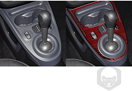 Real Soft Red Carbon Fiber Car Center Console Gear Shift Transmission Panel Trim Sticker Auto Interior Decoration Accessories Compatible with Benz Smart 2016 2017 2018 2019 2020 2021 - Image 4
