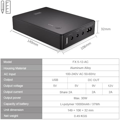 Mini UPS Battery Backup for Router, Modem, Security Camera - Image 3