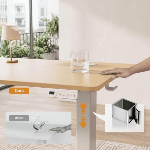 Claiks Electric Standing Desk 35x20 Inch Adjustable Desk, Nature - Image 5
