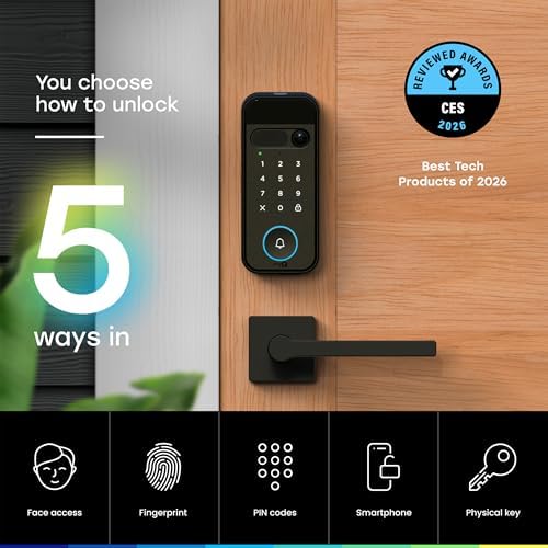 myQ Secure View™ 3-in-1 Smart Lock Deadbolt + myQ Chime + Extra Battery, Keyless Entry Lock, 2K HDR Doorbell Camera, Face, Fingerprint & PIN Access, App Control, Color Night Vision & Two-Way Audio - Image 5